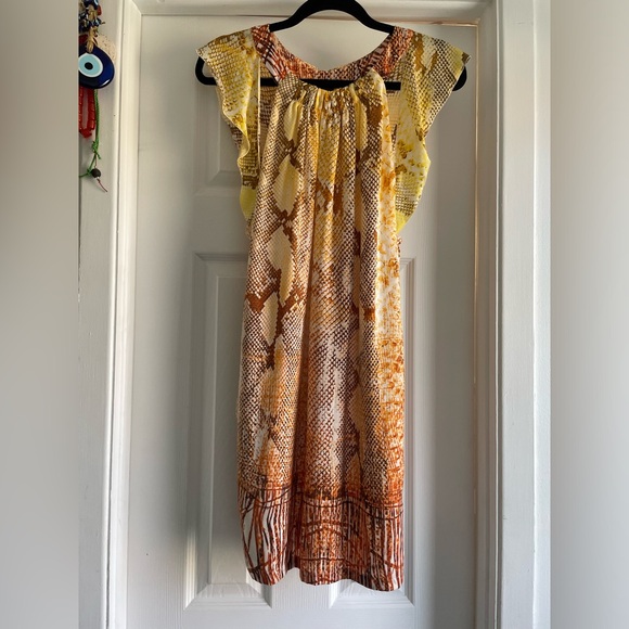 Just Cavalli snake print mini dress with cut outs near the shoulders - size 40 - Picture 2 of 6